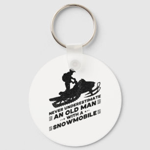 Never Underestimate An Old Man With A Snowmobile Key Ring