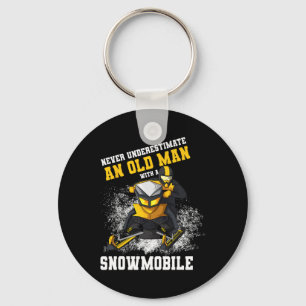 Never Underestimate An Old Man With An Snowmobile Key Ring