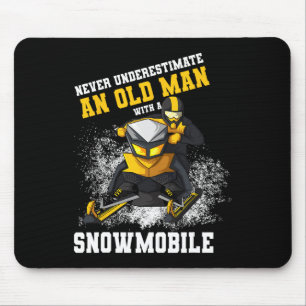 Never Underestimate An Old Man With An Snowmobile  Mouse Mat