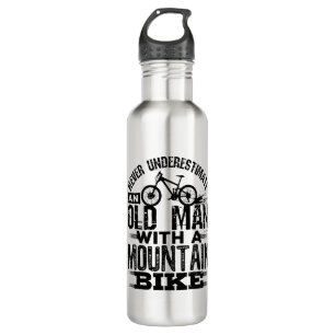 Never Underestimate An Old Man with Mountain Bike 710 Ml Water Bottle
