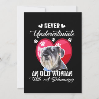 Never Underestimate an old woman with a schnauzer Thank You Card