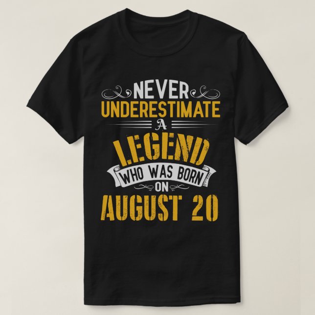 Never Underestimate AWho Was Born On August 20 Hap T-Shirt (Design Front)
