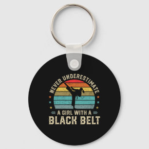 Never Underestimate Girl With A Black Belt Karate  Key Ring