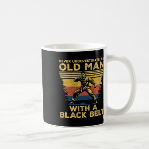 Never Underestimate Man With A Black Belt Karate K Coffee Mug