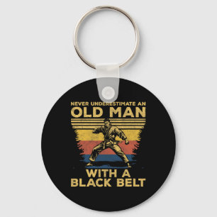 Never Underestimate Man With A Black Belt Karate K Key Ring