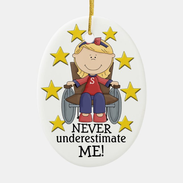 Never Underestimate ME - SRF Ceramic Tree Decoration (Front)