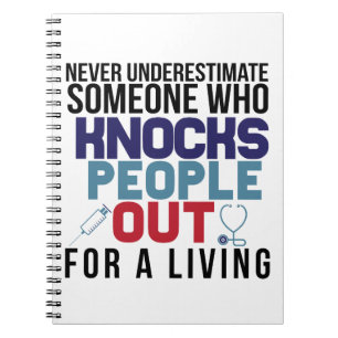 Never Underestimate Nurse Anaesthetist CRNA Notebook