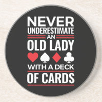 Never Underestimate Old Lady Deck of Card Bridge