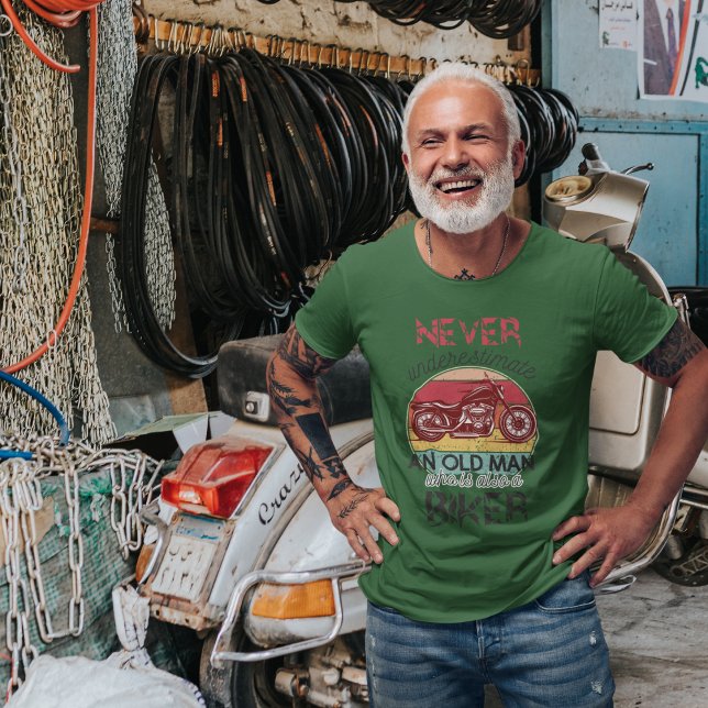 Never Underestimate Old Man Biker  T-Shirt (Creator Uploaded)