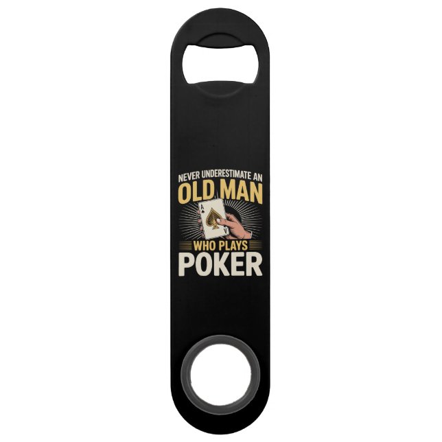 Never Underestimate Old Man Poker Card (Front)