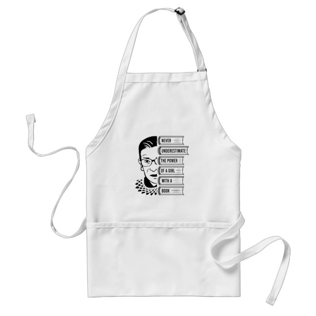 Never Underestimate Power of Girl With Book Standard Apron (Front)