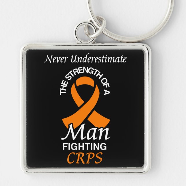 Never Underestimate/Ribbon/Man...CRPS Key Ring (Front)