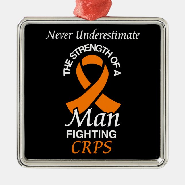 Never Underestimate/Ribbon/Man...CRPS Metal Tree Decoration (Front)
