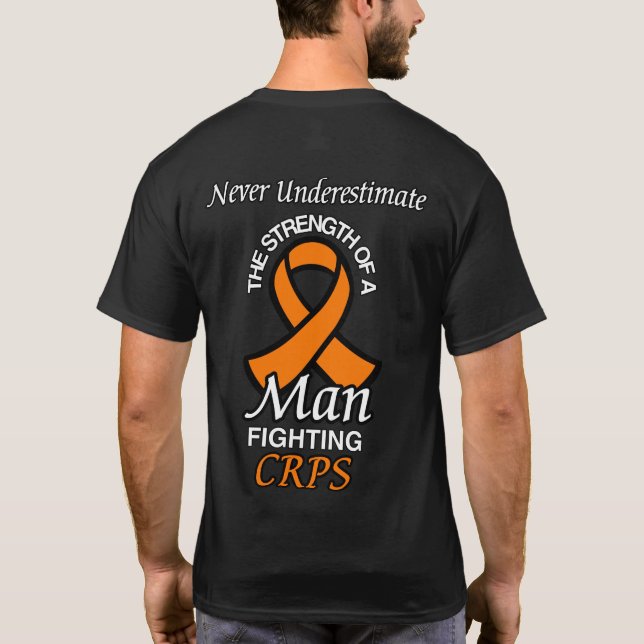 Never Underestimate/Ribbon/Man...CRPS T-Shirt (Back)