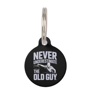 Never Underestimate The Old Guy Funny Disc Golf Pet Tag