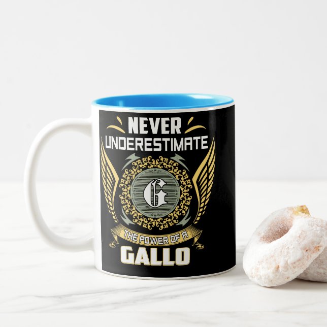 Never Underestimate The Power Of A Gallo Two-Tone Coffee Mug (With Donut)