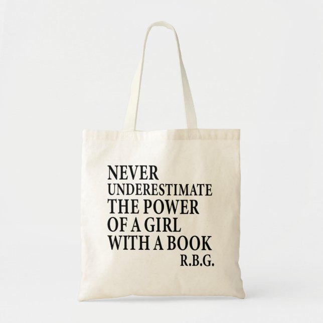 Never Underestimate The Power of a Girl Tote Bag (Front)