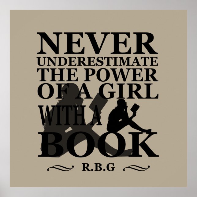 Never underestimate the power of a girl with book poster (Front)