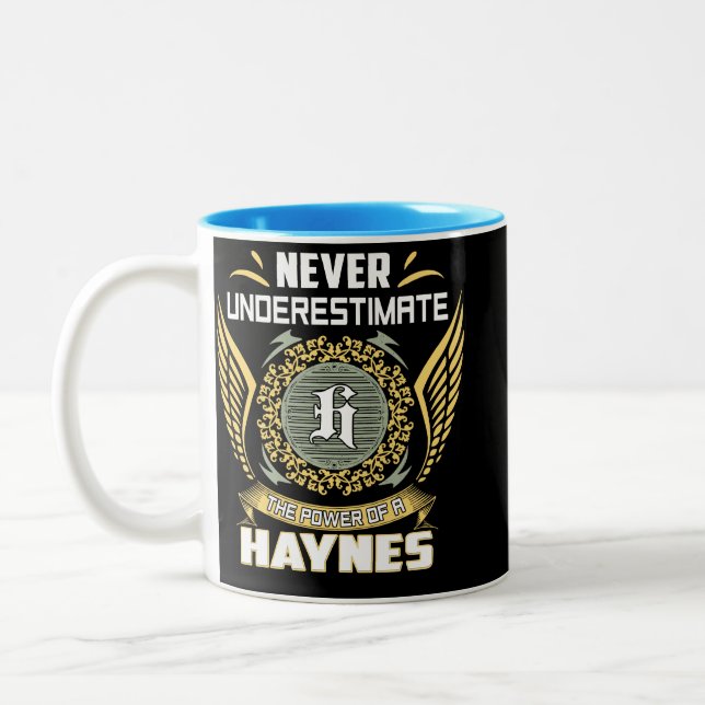 Never Underestimate The Power Of A Haynes Two-Tone Coffee Mug (Left)