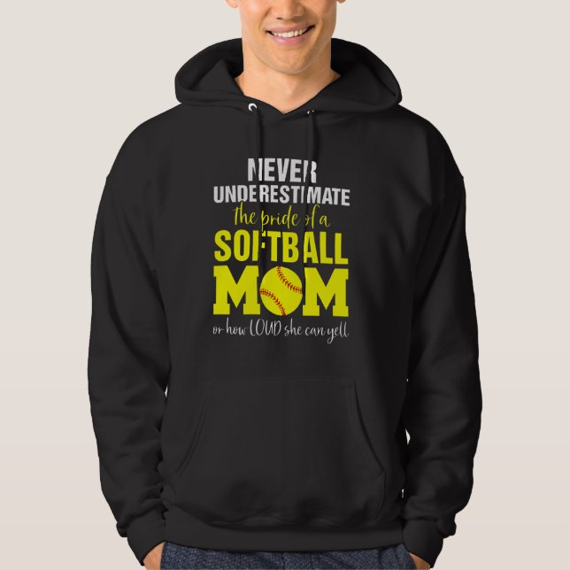 Never Underestimate The Pride Of Softball Mum Funn Hoodie (Front)