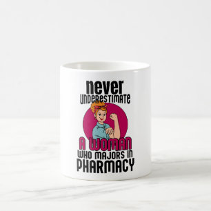 Never Underestimate Woman Pharmacy Coffee Mug