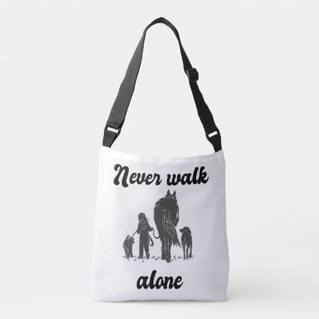 Never Walk Alone – Rustic Animal Lover  Crossbody Bag (Front)