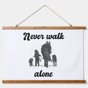 Never Walk Alone Rustic Animal Lover Hanging Tapes Tapestry