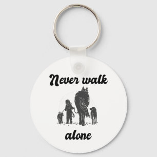 Never Walk Alone – Rustic Animal Lover Key Ring