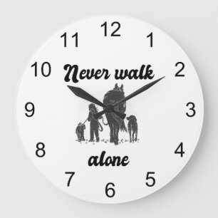 Never Walk Alone – Rustic Animal Lover  Large Clock