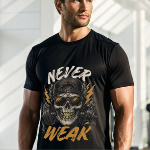 Never Weak Skull Gym T-Shirt Savage Workout