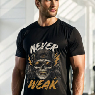 Never Weak Skull Gym T-Shirt | Savage Workout