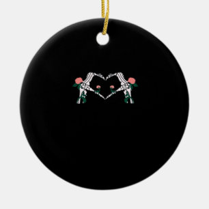 Never Wilts – Skeleton Hands Roses Ceramic Tree Decoration