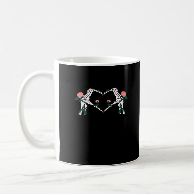 Never Wilts – Skeleton Hands Roses  Coffee Mug (Left)