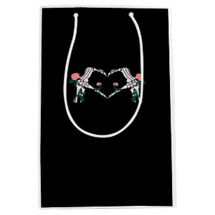 Never Wilts – Skeleton Hands Roses Medium Gift Bag