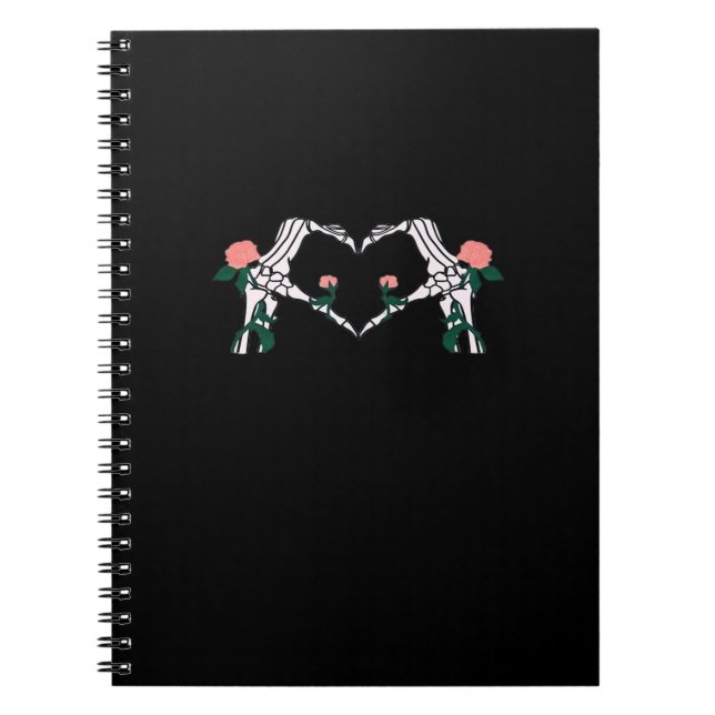 Never Wilts – Skeleton Hands Roses  Notebook (Front)