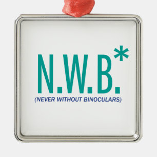 Never Without Binoculars Metal Tree Decoration