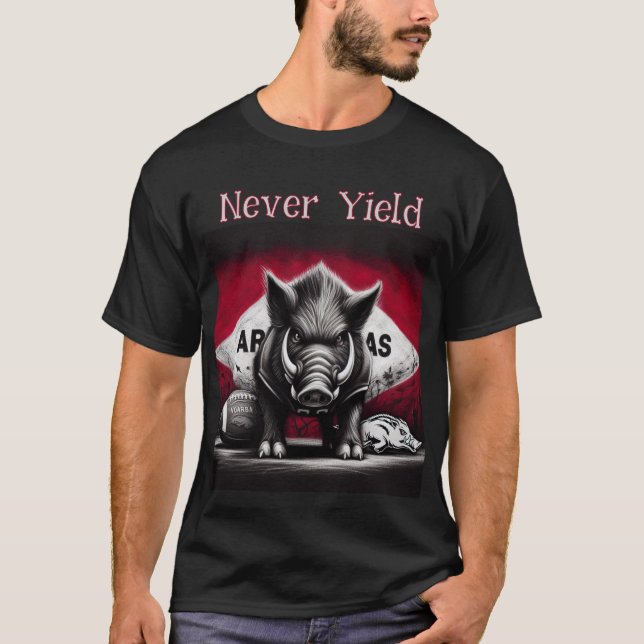 Never Yield Razorbacks Tee (Front)