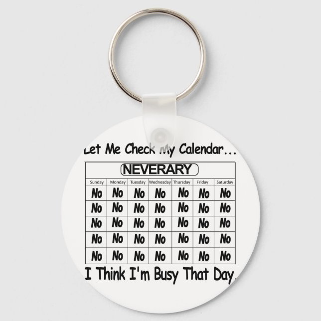 Neverary Calendar Busy Key Ring (Front)