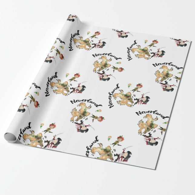 Neverland Adventure Peter Wendy Lost Boys Wrapping Paper (Unrolled)