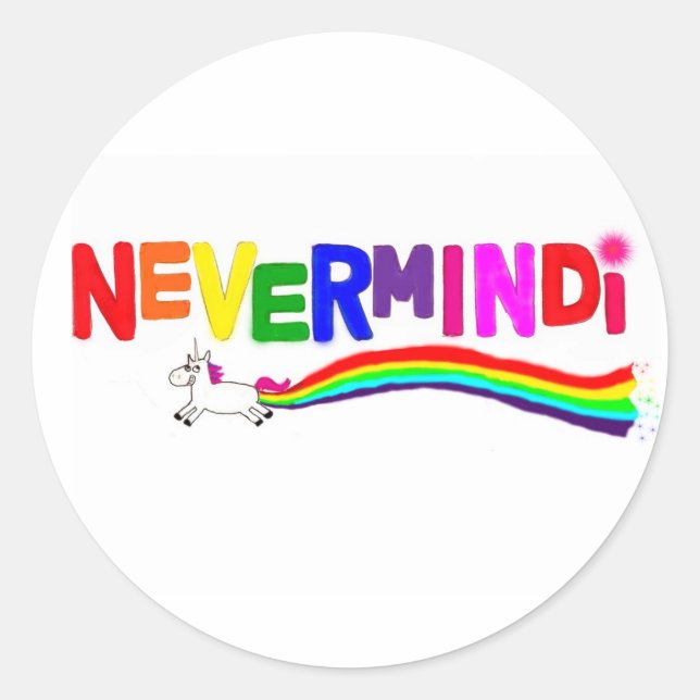 Nevermindi Rainbow Classic Round Sticker (Front)