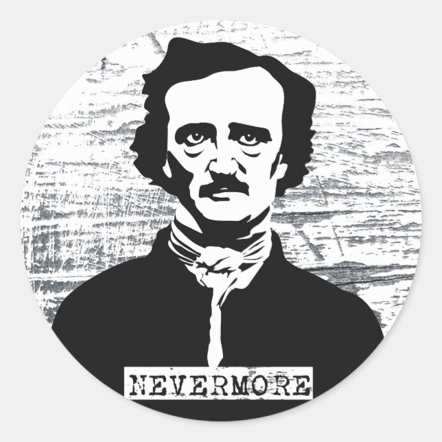 Nevermore Edgar Allan Poe Classic Round Sticker (Front)