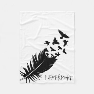 Nevermore, Flying Ravens, Modern Fleece Blanket