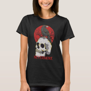 Nevermore Gothic Crow Raven Skull Head Emo Punk Bi T-Shirt