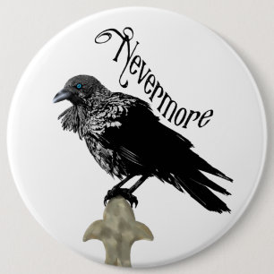 Nevermore Raven 6 Cm Round Badge