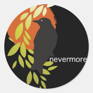 Nevermore - Raven & Moon by Poe Classic Round Sticker