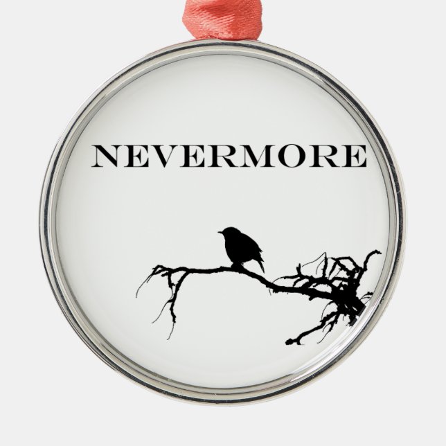 Nevermore Raven Poem Edgar Allan Poe Design Metal Tree Decoration (Front)