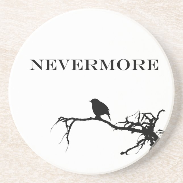 Nevermore Raven Poem Edgar Allan Poe Quote Coaster (Front)