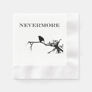 Nevermore Raven Poem Edgar Allan Poe Quote Napkin