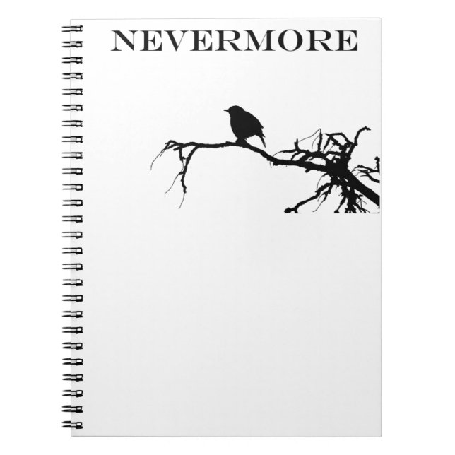 Nevermore Raven Poem Edgar Allan Poe Quote Notebook (Front)