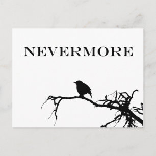 Nevermore Raven Poem Edgar Allan Poe Quote Postcard
